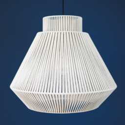 Modern Woven Pendant Light, Handmade Beige Chandelier, Scandinavian Ceiling Lamp, Japandi Hanging Light Fixture - thumbnail 2