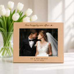 Our Happily Ever After Wedding Frame, Personalised Photo Engraved Gift, Custom Couple Keepsake, Anniversary Gift - thumbnail 2