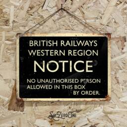 Western Region Notice Metal Sign - Worn Look Rusty Print. Railway Companies Train Set Build Steam Locomotive Platform - thumbnail 2
