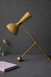 1950S Modern Mid Century Adjustable Brass Double Cone Shade Best Desk Lamp For Student Studying, Office Useful Luxury Table Decor - thumbnail 1