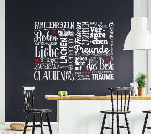 Wall Sticker Family Rules Sayings Living Room Love Home Wall Decal Mural Ws17Q2 - image 1