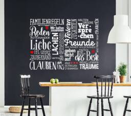 Wall Sticker Family Rules Sayings Living Room Love Home Wall Decal Mural Ws17Q2 - thumbnail 1