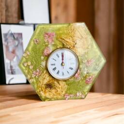 Uhr Aus Epoxidharz Handgefertigt Mit Nat??rlichen Blumen/Uhren Epoxidart Schmuck Unikat Echte - thumbnail 3