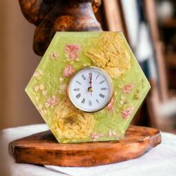 Uhr Aus Epoxidharz Handgefertigt Mit Nat??rlichen Blumen/Uhren Epoxidart Schmuck Unikat Echte - thumbnail 2