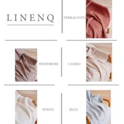 Linen Cotton Waffle Blanket Soft Breathable Throw, Queen Bedspread - 53 X 81 Inches - thumbnail 3