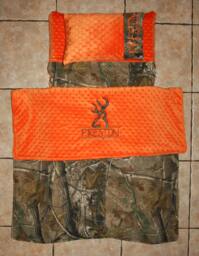 Custom Appliqued Camo Nap Mat Cover, Blanket, Pillow & Case