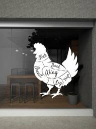 Butchery Wall Decal Meat Fresh Sticker Steak Art Shop Cok0025 - thumbnail 1