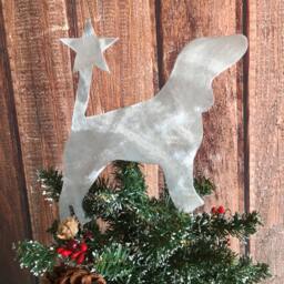 Beagle, Dog Christmas Tree Topper, Holiday Decoration, Aluminum, Metal Dog, Dog Lover Gift, Yard Stakes, Wall Hanging, Unique Gifts - thumbnail 1