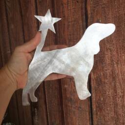 Beagle, Dog Christmas Tree Topper, Holiday Decoration, Aluminum, Metal Dog, Dog Lover Gift, Yard Stakes, Wall Hanging, Unique Gifts - thumbnail 2
