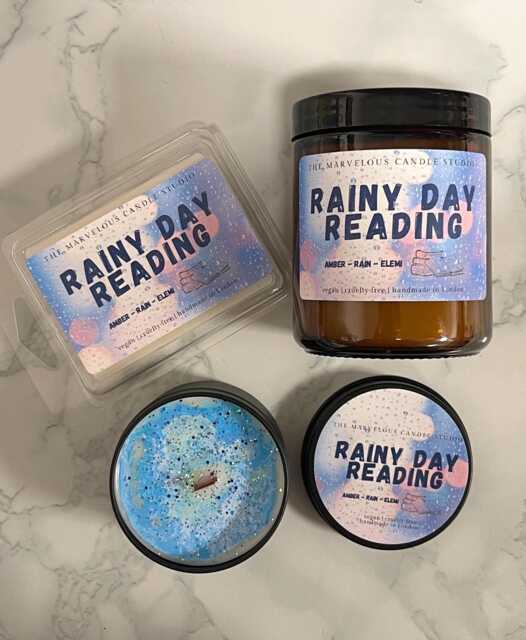 Rainy Day Reading Bookish Candle - Soy Wax Gift For Book Lovers Literary Scented Vegan - image 1