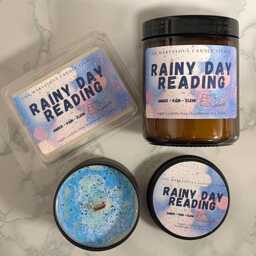 Rainy Day Reading Bookish Candle - Soy Wax Gift For Book Lovers Literary Scented Vegan - thumbnail 4