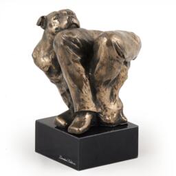 Staffordshire Bull Terrier - On Knee, Dog Marble Statue, Limited Edition, Artdog. Made Of Cold Cast Bronze. Perfect Gift. Limited Edition