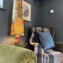Van Gogh Inspired Sunflowers Velvet Cone Lampshade, Extra Tall Lampshade - thumbnail 2