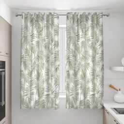 Tropical Green Leaf Curtains, Botanical Window Drapes, Jungle Print Panels, Custom Size Eyelet Or Rod Pocket, Living Room Decor - thumbnail 3