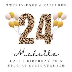 Personalised Stepdaughter 24Th Birthday Candle Gift Card Stepdaughters W - thumbnail 4