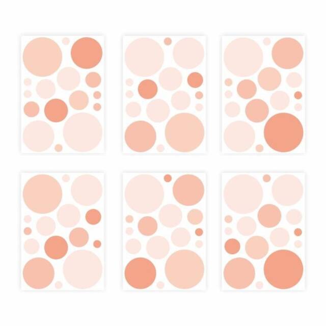136 Wall Sticker Set Of Dots Salmon 96 Pieces - image 1