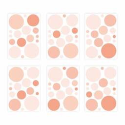 136 Wall Sticker Set Of Dots Salmon 96 Pieces - thumbnail 1