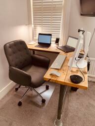 Corner Office Desk - Two Board, Custom Made Reclaimed Scaffold Boards Tubes, Rustic Desk, Industrial Look Nd - The Lordswood