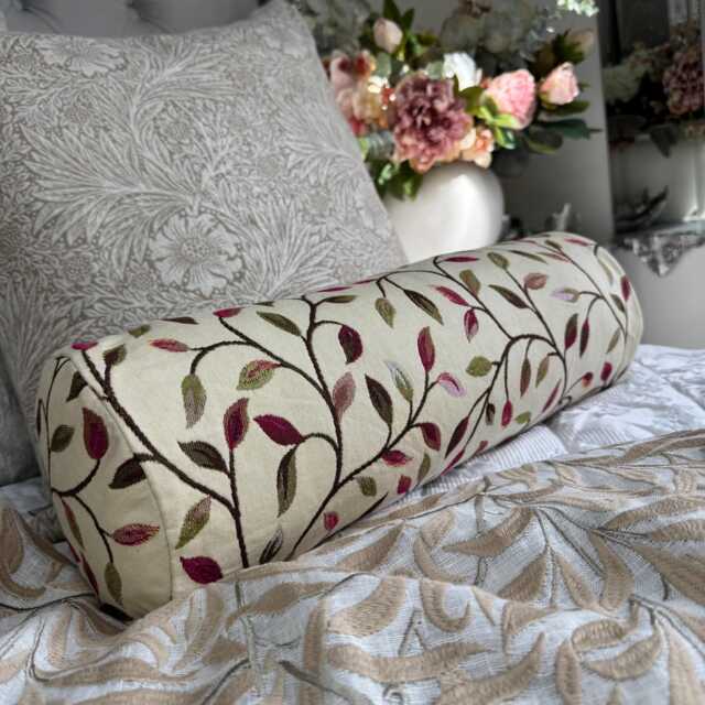 Handmade Leaf Bolster Cushion - Voyage Cervino Fabric, Modern Decor - image 1