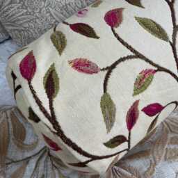 Handmade Leaf Bolster Cushion - Voyage Cervino Fabric, Modern Decor - thumbnail 2