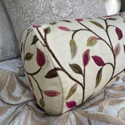 Handmade Leaf Bolster Cushion - Voyage Cervino Fabric, Modern Decor - thumbnail 3