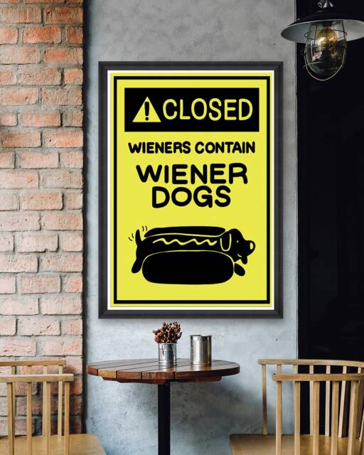 Bob's Burgers Poster - Wiener Dog Humor Dachshund Tv Show Art Restaurant Health Inspector - image 1