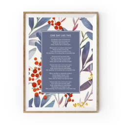 Abstract Floral Personalised Poem Print. Favourite Lyrics. Use Your Own Words. Unframed Poster A4, A3, A2. Custom Made - thumbnail 3