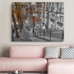 stairs To Montmartre, Paris Canvas Wall Art - 48x32 - thumbnail 2