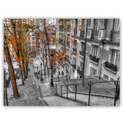 stairs To Montmartre, Paris Canvas Wall Art - 48x32 - thumbnail 1