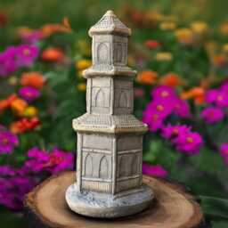 Concrete Castle Statue Fairy Tale Stone Fortress Medieval Garden Sculpture Handmade Decoration Outdoor Fantasy Figure Art - thumbnail 2