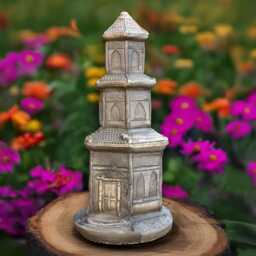 Concrete Castle Statue Fairy Tale Stone Fortress Medieval Garden Sculpture Handmade Decoration Outdoor Fantasy Figure Art - thumbnail 1