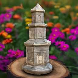 Concrete Castle Statue Fairy Tale Stone Fortress Medieval Garden Sculpture Handmade Decoration Outdoor Fantasy Figure Art - thumbnail 4
