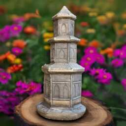 Concrete Castle Statue Fairy Tale Stone Fortress Medieval Garden Sculpture Handmade Decoration Outdoor Fantasy Figure Art - thumbnail 3