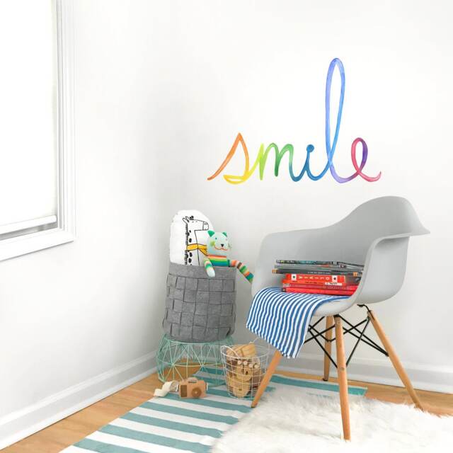 Watercolor Words - Smile Peel-And-stick Wall Decals Mej - image 1