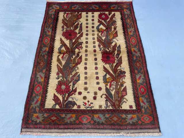 3x5 Sultani Accent Rug - Floral Tribal Rug- Hand-Knotted Wool Rug, Vegetable Dyed, Perfect For Living Room, Bedroom, Kids Room Gift - image 1