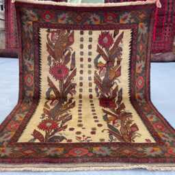 3x5 Sultani Accent Rug - Floral Tribal Rug- Hand-Knotted Wool Rug, Vegetable Dyed, Perfect For Living Room, Bedroom, Kids Room Gift - thumbnail 2