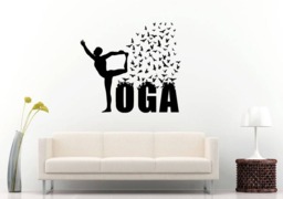 Yoga Pose Birds Flying Studio Mandala Henna Mehndi Namaste Om Meditation Wall Sticker Decal Vinyl Mural Decor Art L2234 - thumbnail 1
