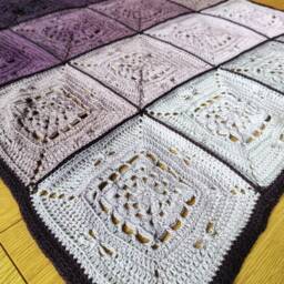 Butterfly Garden Crochet Baby Blanket, Cotton Lace Edging - thumbnail 3