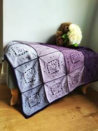 Butterfly Garden Crochet Baby Blanket, Cotton Lace Edging - thumbnail 1