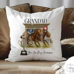 Horse Racing Personalised Cushion - Do Not Disturb The Is On Races Betting Slip Gift For Him Custom 2 - thumbnail 2