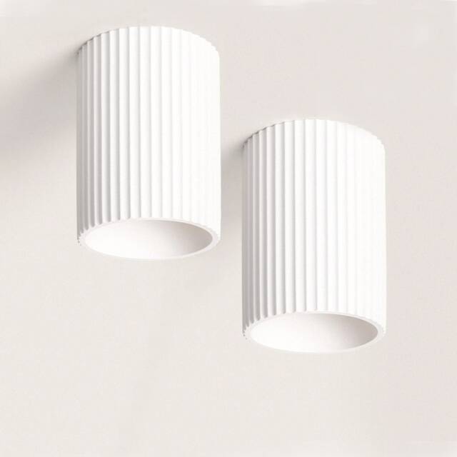 Greece - Ceiling Spotlight Minimalist Lighting Fixture Cylinder Plaster Downlight White Minimalist Light Fixtures - image 1