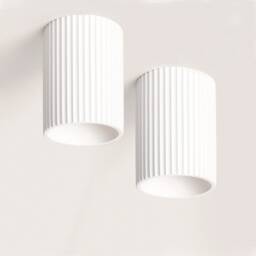 Greece - Ceiling Spotlight Minimalist Lighting Fixture Cylinder Plaster Downlight White Minimalist Light Fixtures