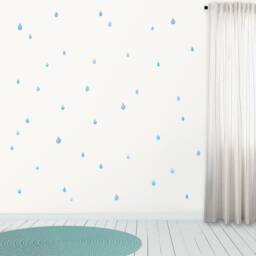 Fabric Wall Decal, Raindrop Nursery, Watercolour Room Decor, Kids Stickers - thumbnail 3