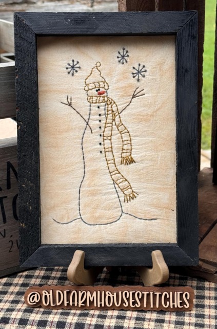 Tall Primitive Stitchery Framed Print - image 1