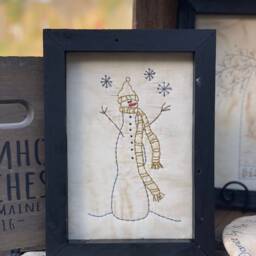 Tall Primitive Stitchery Framed Print - thumbnail 2