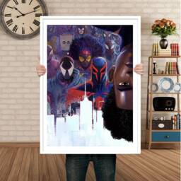 Across The Spiderverse 4 Piece Wall Art, Spiderman Poster, Miles Morales Movie Poster New Spiderman Gift, Large Spider-Man Art Prints - thumbnail 3