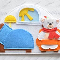 Felt Quiet Book Igloo Polar Bear Montessori Activity Toy - thumbnail 3