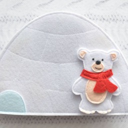 Felt Quiet Book Igloo Polar Bear Montessori Activity Toy - thumbnail 2