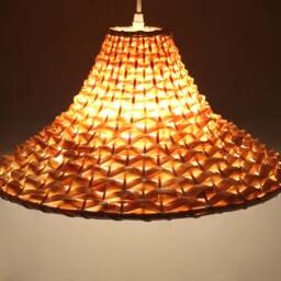 Hat-Shaped Bamboo Pendant Light Rustic Woven Lighting - thumbnail 2
