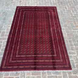 6x9 Afghan Bukhara Wool Carpet - Artisan Handwoven Traditional Design Large Area Rug For Lounge, Hallway Or Office Interior - thumbnail 2